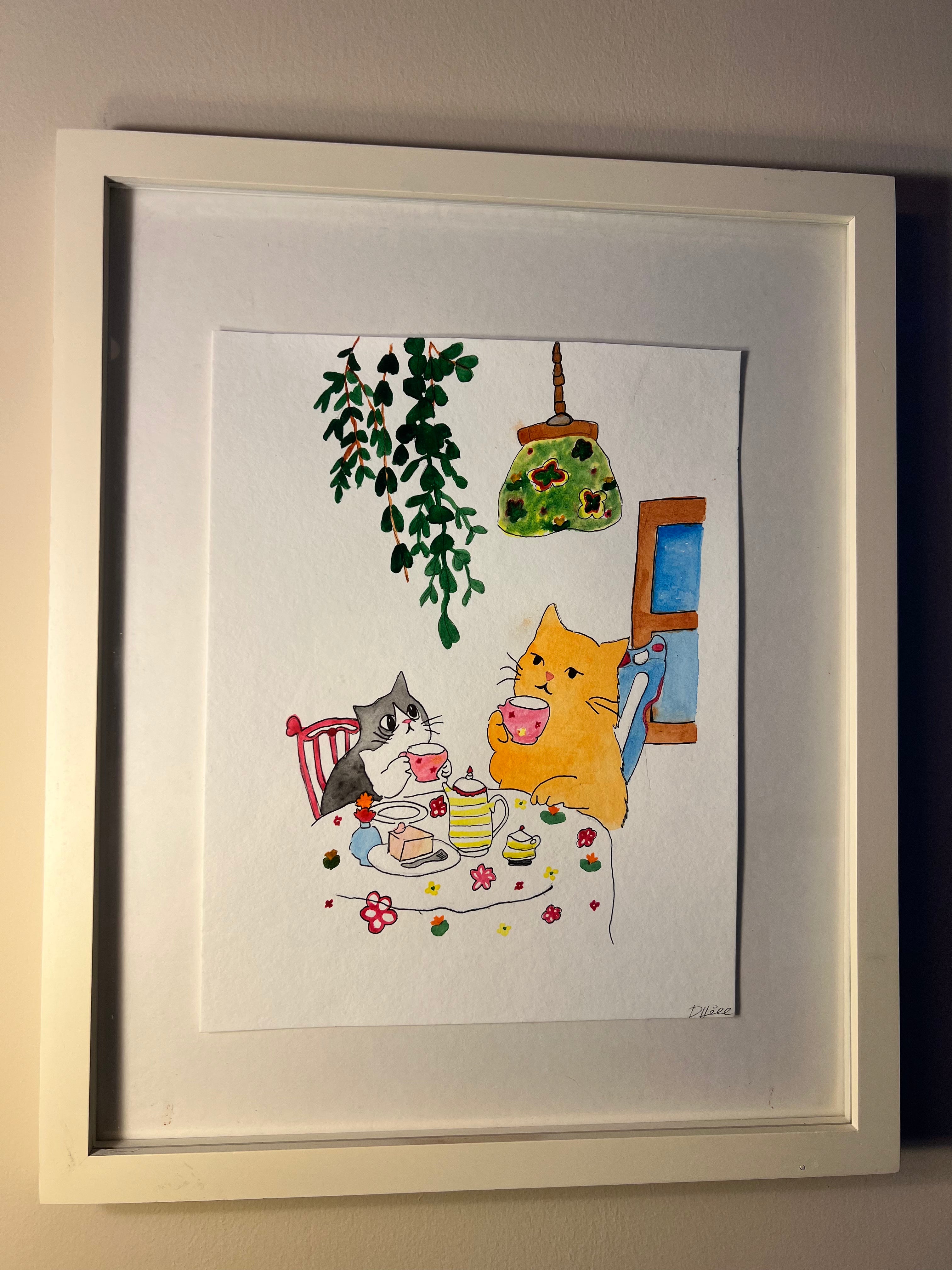 Wacky Kitties Out for Tea